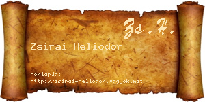 Zsirai Heliodor névjegykártya